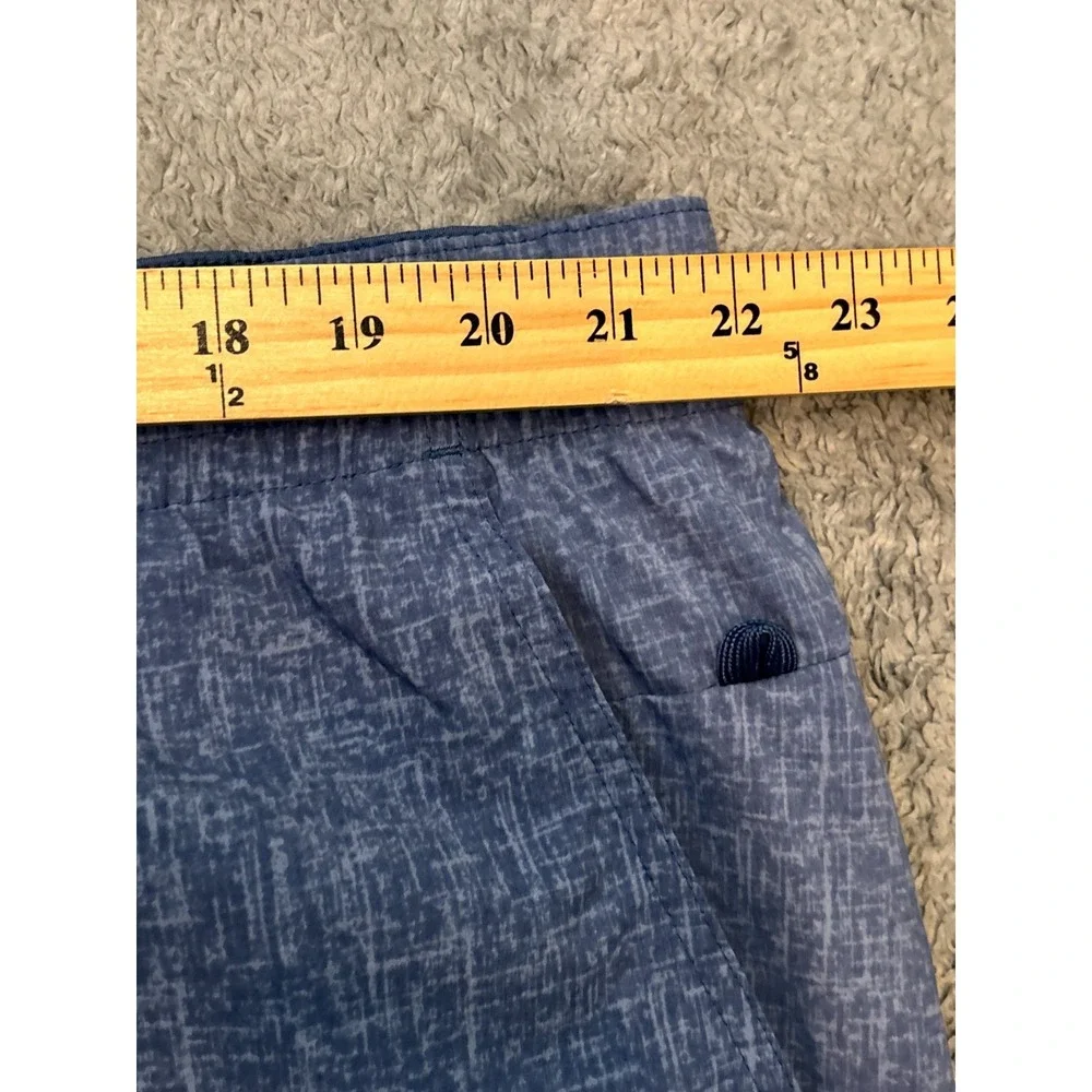 Lands' End Swim Trunks Mens 2XL 44-46 Blue Striped Mesh Lined Shorts Casual